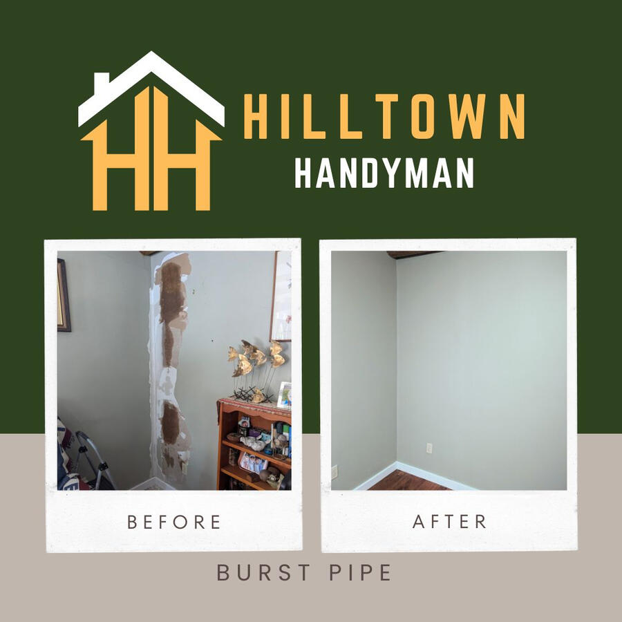 Before and after burst pipe 1